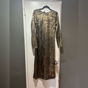 River Island gold satin slip dress. US size 4 (UK 8).